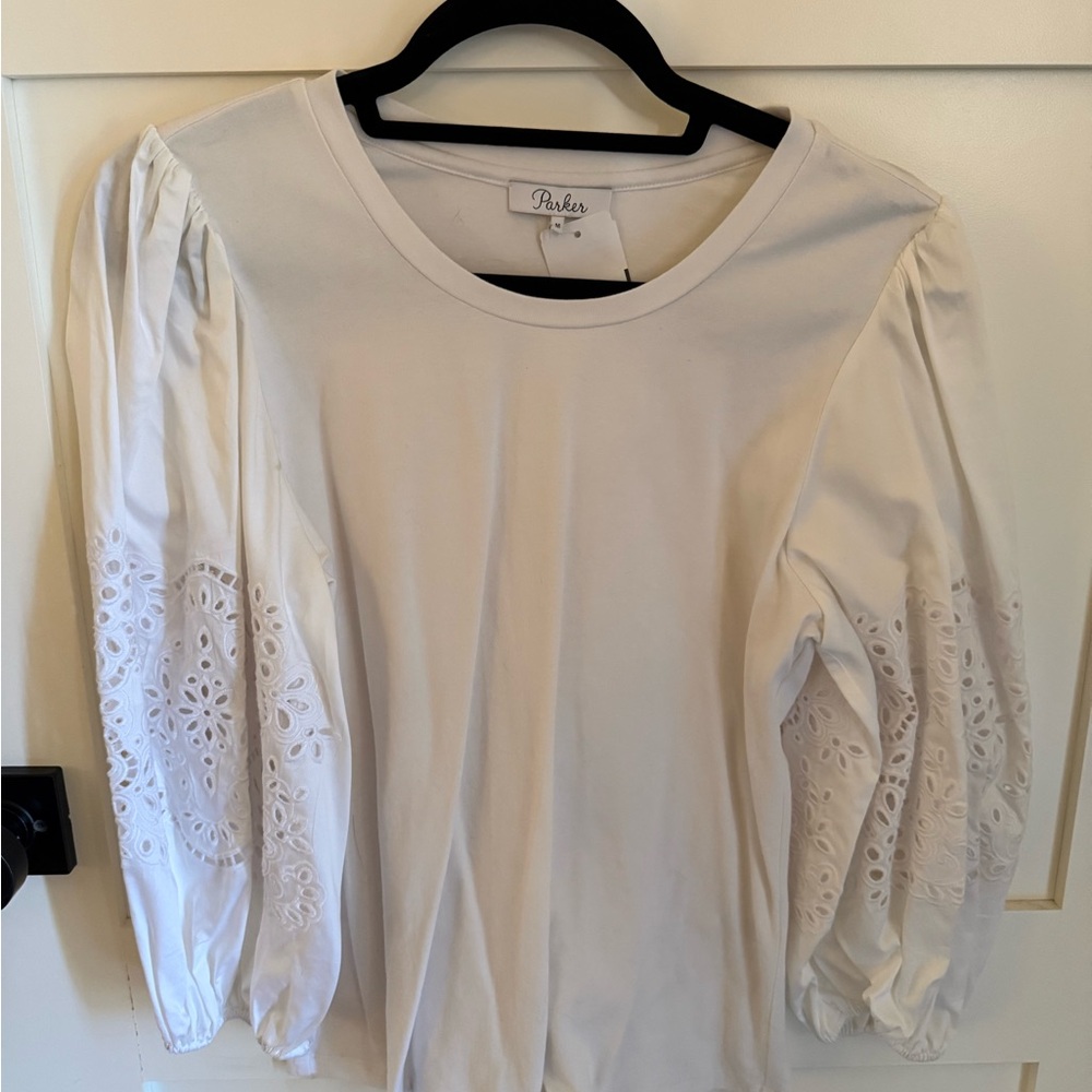 Parker Cream Blouse with Eyelet Detail